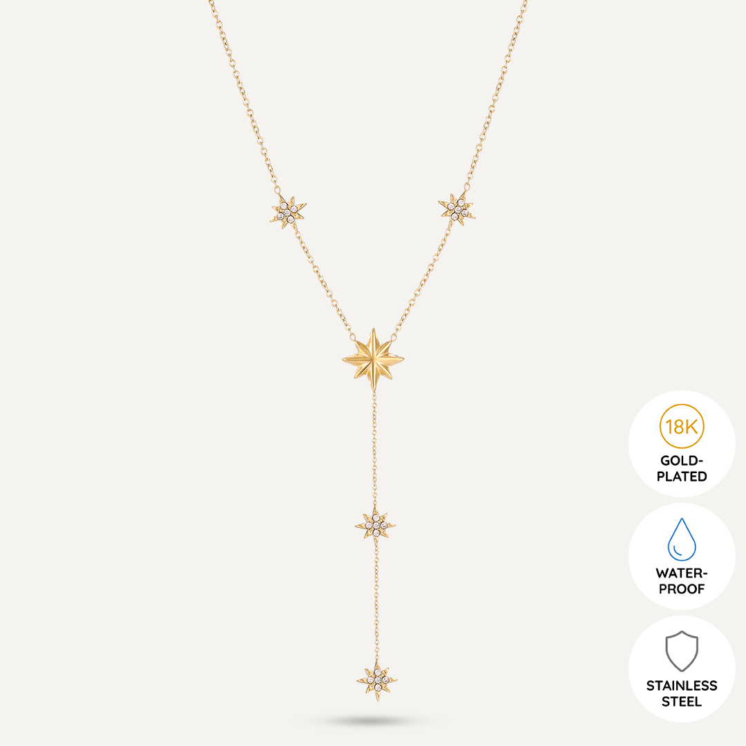 Vibes | Starlit Y-Drop Necklace | 18K Gold-Plated