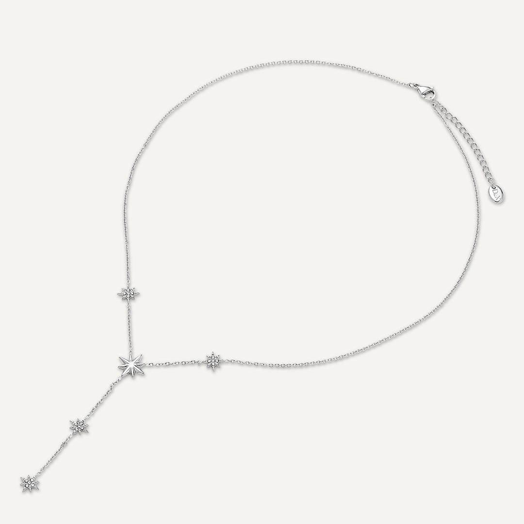 Vibes | Starlit Y-Drop Necklace | White Gold-Plated