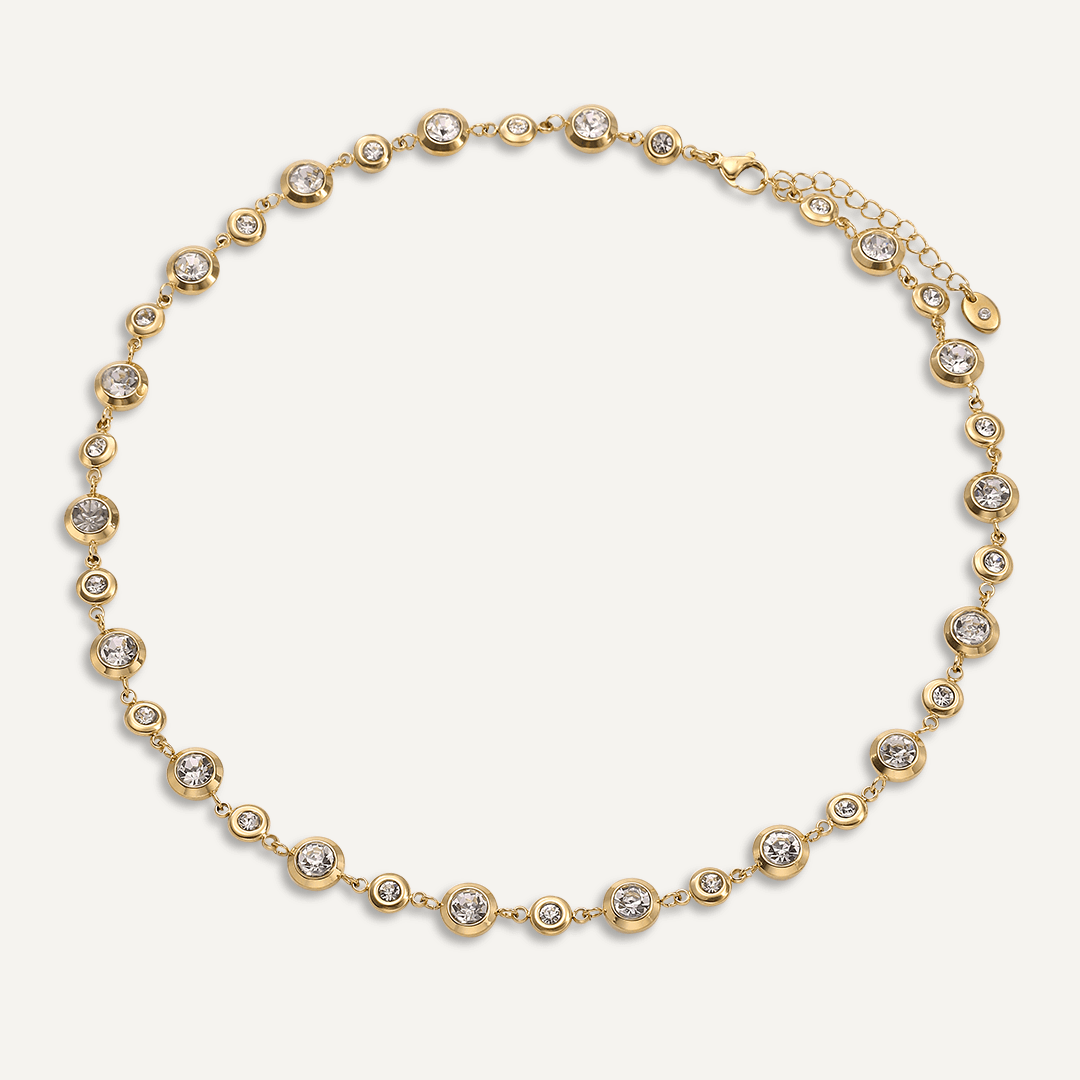 Vibes | Crystal Bezel Necklace | 18K Gold-Plated