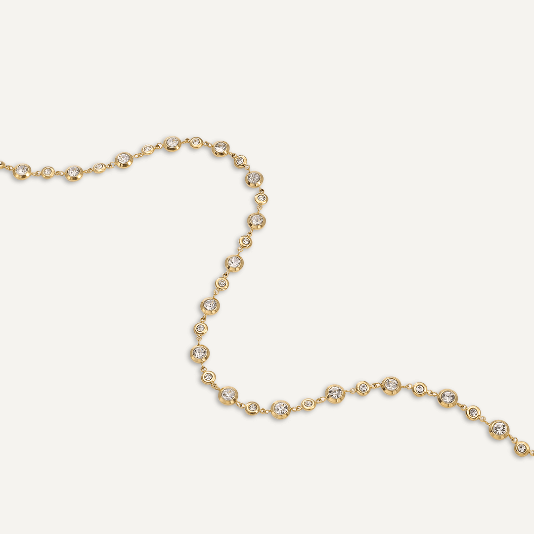 Vibes | Crystal Bezel Necklace | 18K Gold-Plated