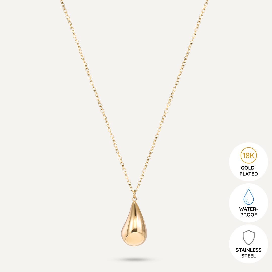 Vibes | Liquid Gold Teardrop Necklace | 18K Gold-Plated