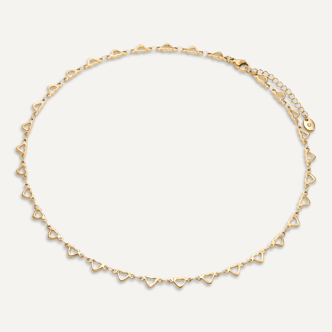 Vibes | Love Link Heart Necklace | 18K Gold-Plated