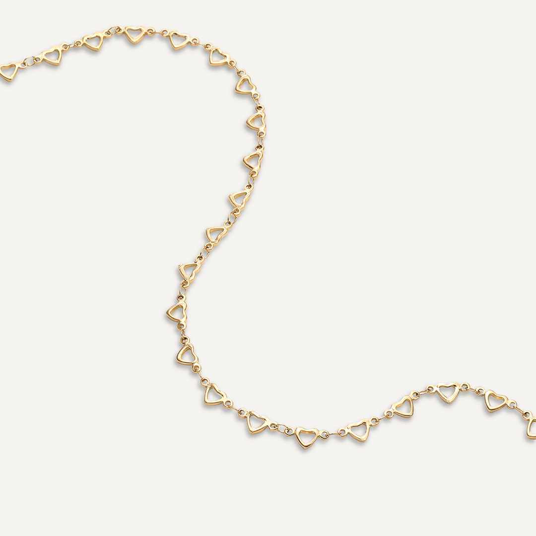 Vibes | Love Link Heart Necklace | 18K Gold-Plated