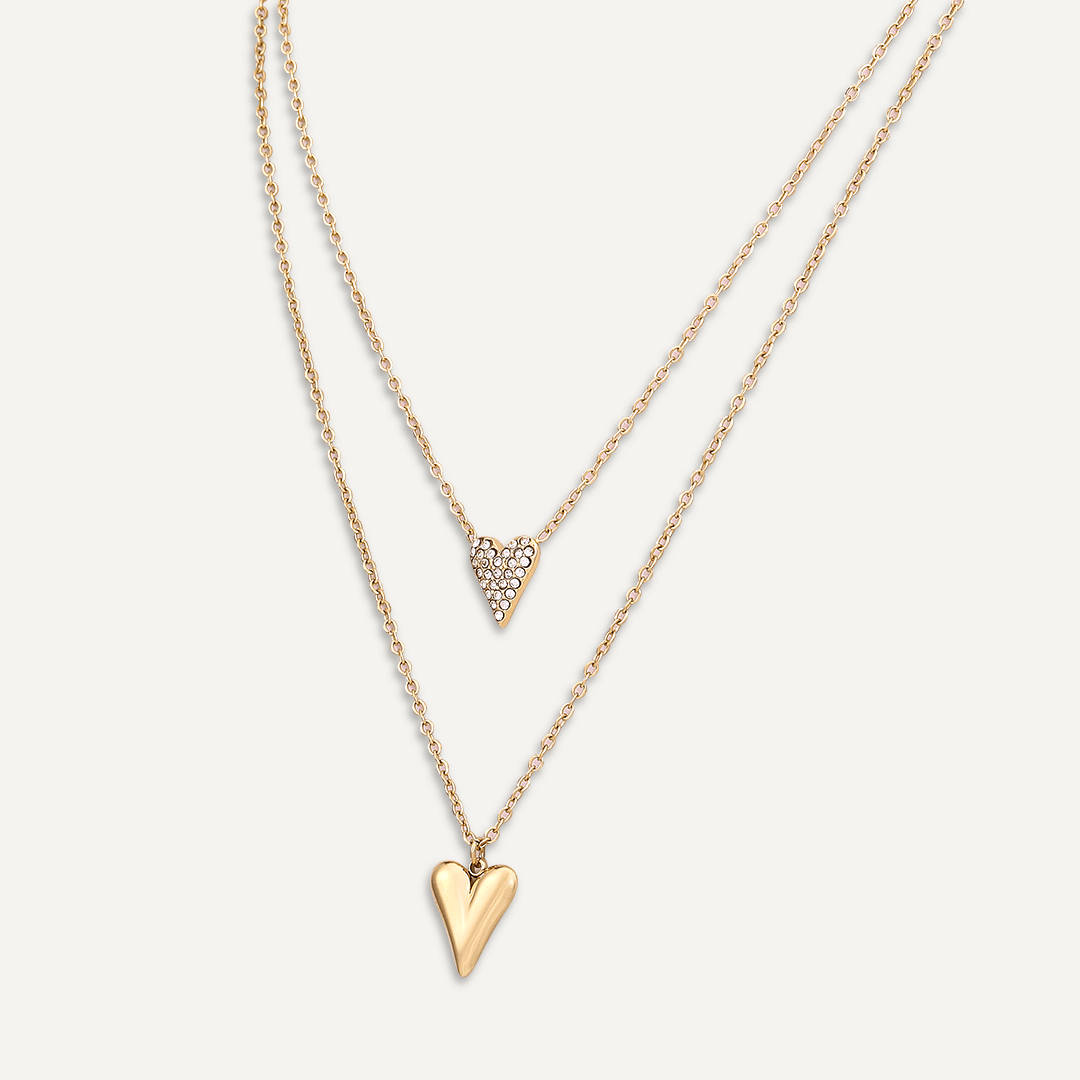 Vibes | Double Heartbeat Layered Necklace | 18K Gold-Plated