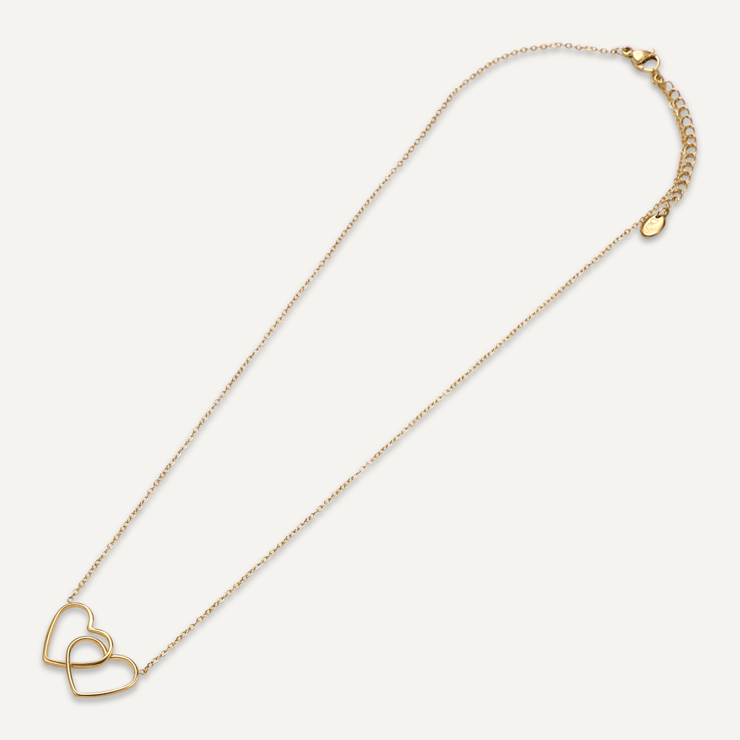 Vibes | Linked Love Hearts Necklace | 18K Gold-Plated