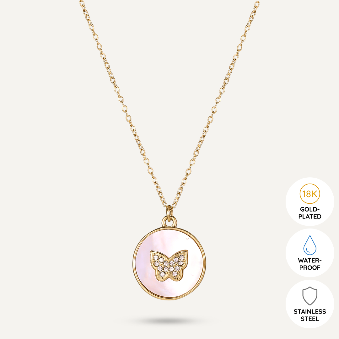 Vibes | Dreamy Butterfly Pendant Necklace | 18K Gold-Plated