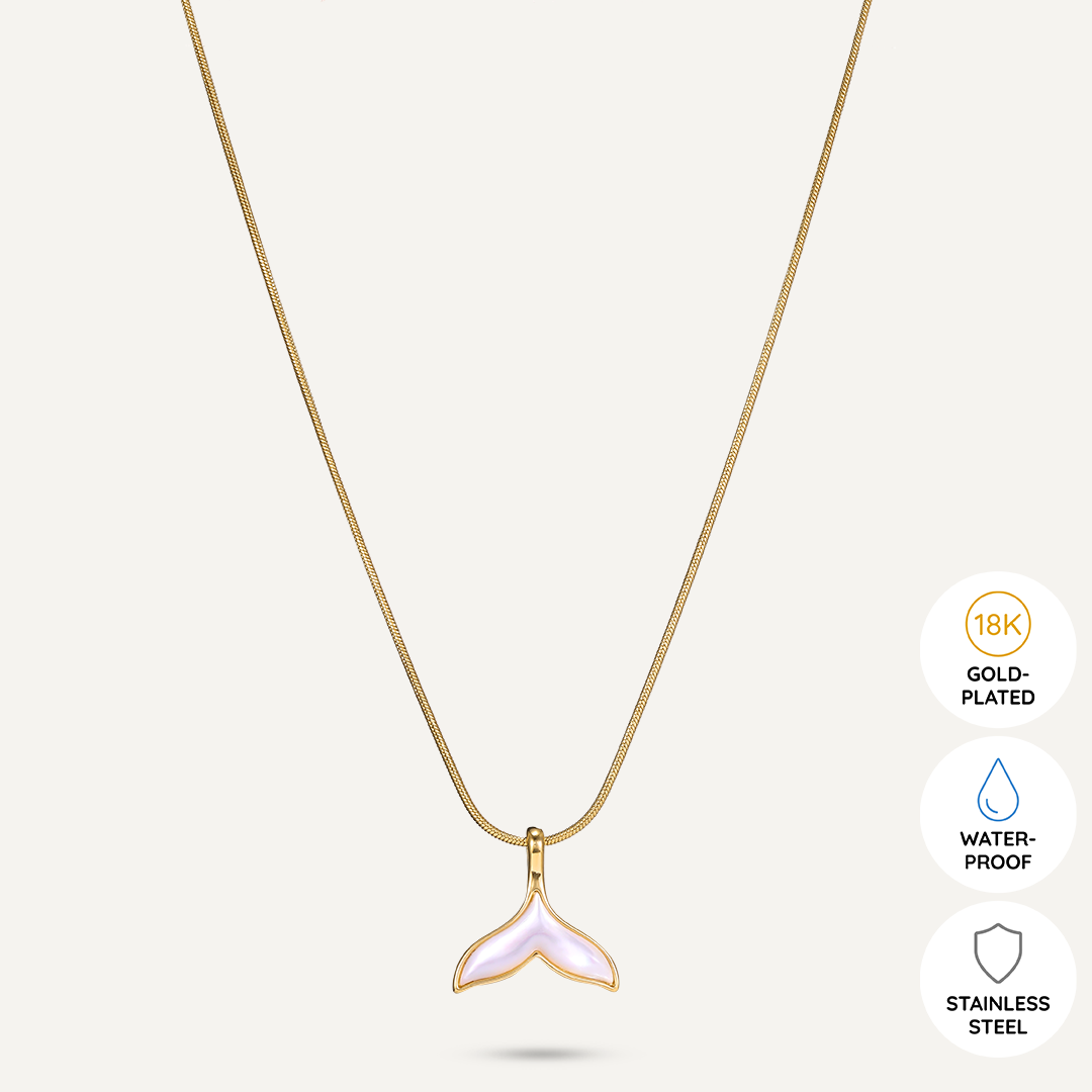 Vibes | Ocean Dream Whale Tail Necklace | 18K Gold-Plated