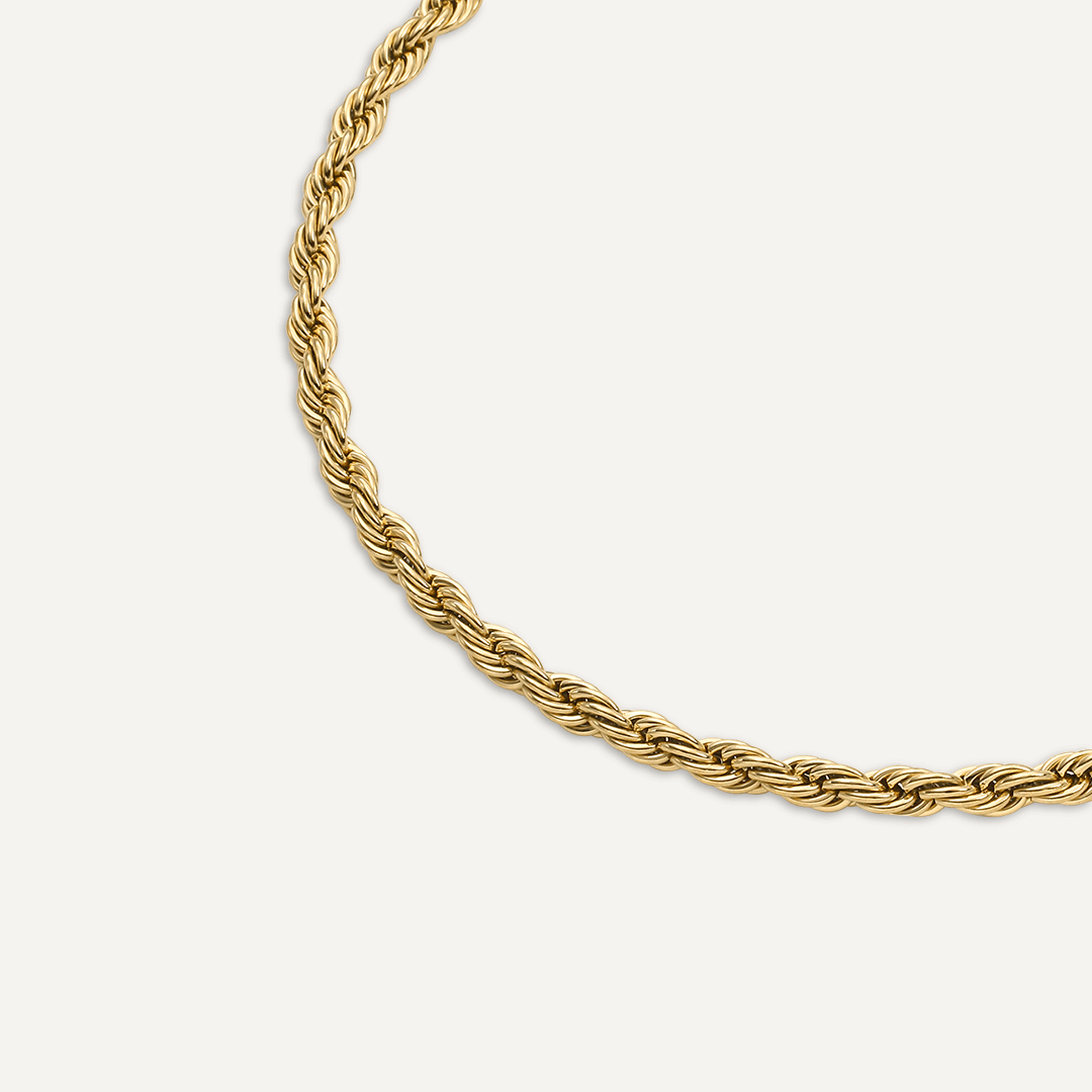 Vibes | Luxe Twisted Rope Chain Necklace | 18K Gold-Plated