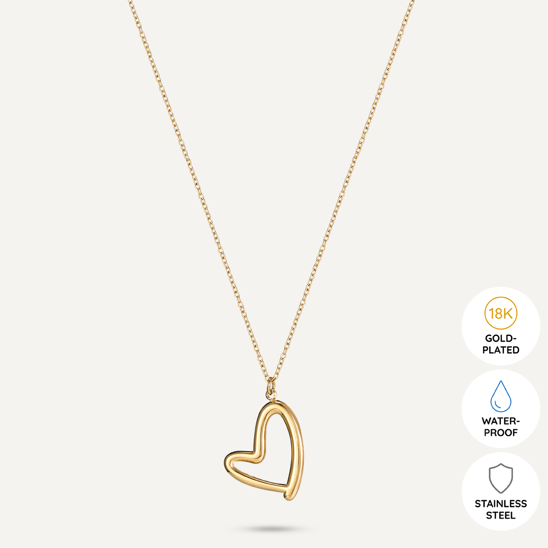 Vibes | Abstract Heart Pendant Necklace | 18K Gold-Plated