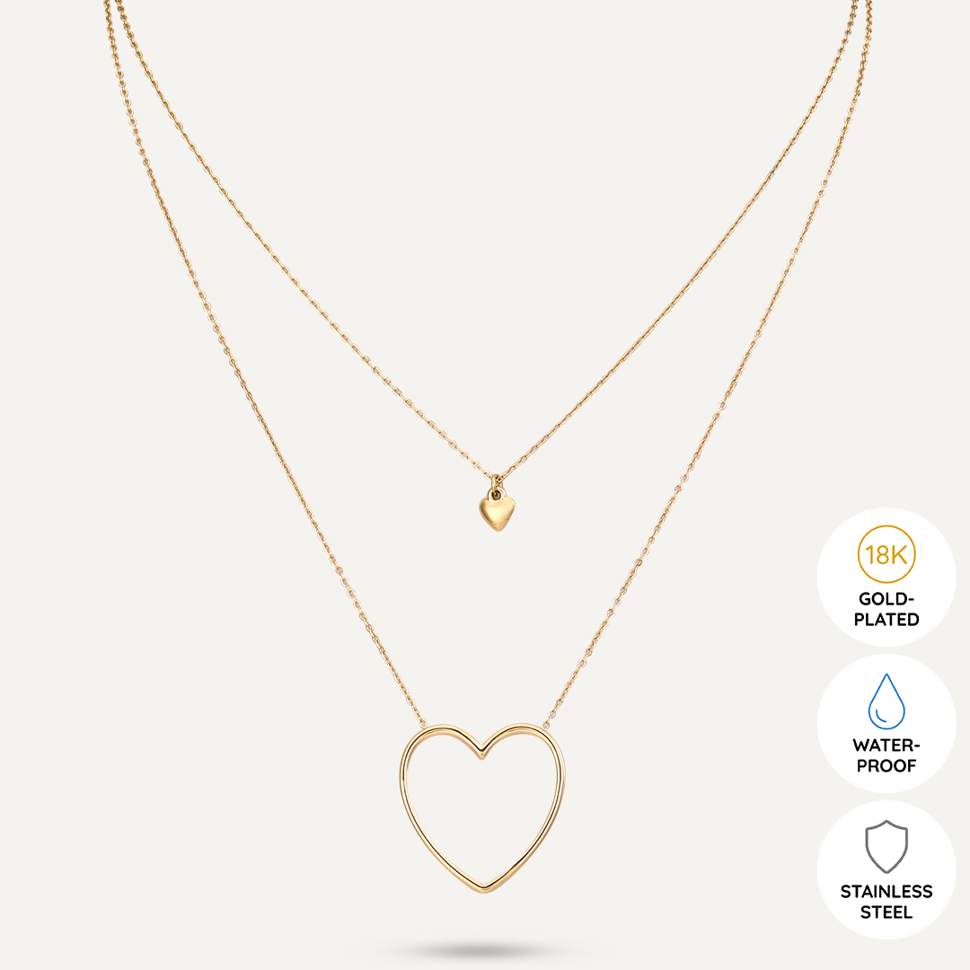 Vibes | Hearts Entwined Necklace | 18K Gold-Plated