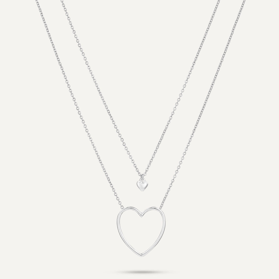 Vibes | Hearts Entwined Necklace | White Gold-Plated