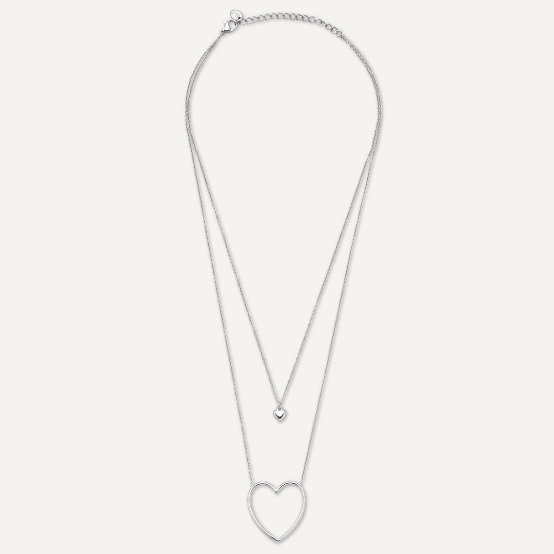 Vibes | Hearts Entwined Necklace | White Gold-Plated