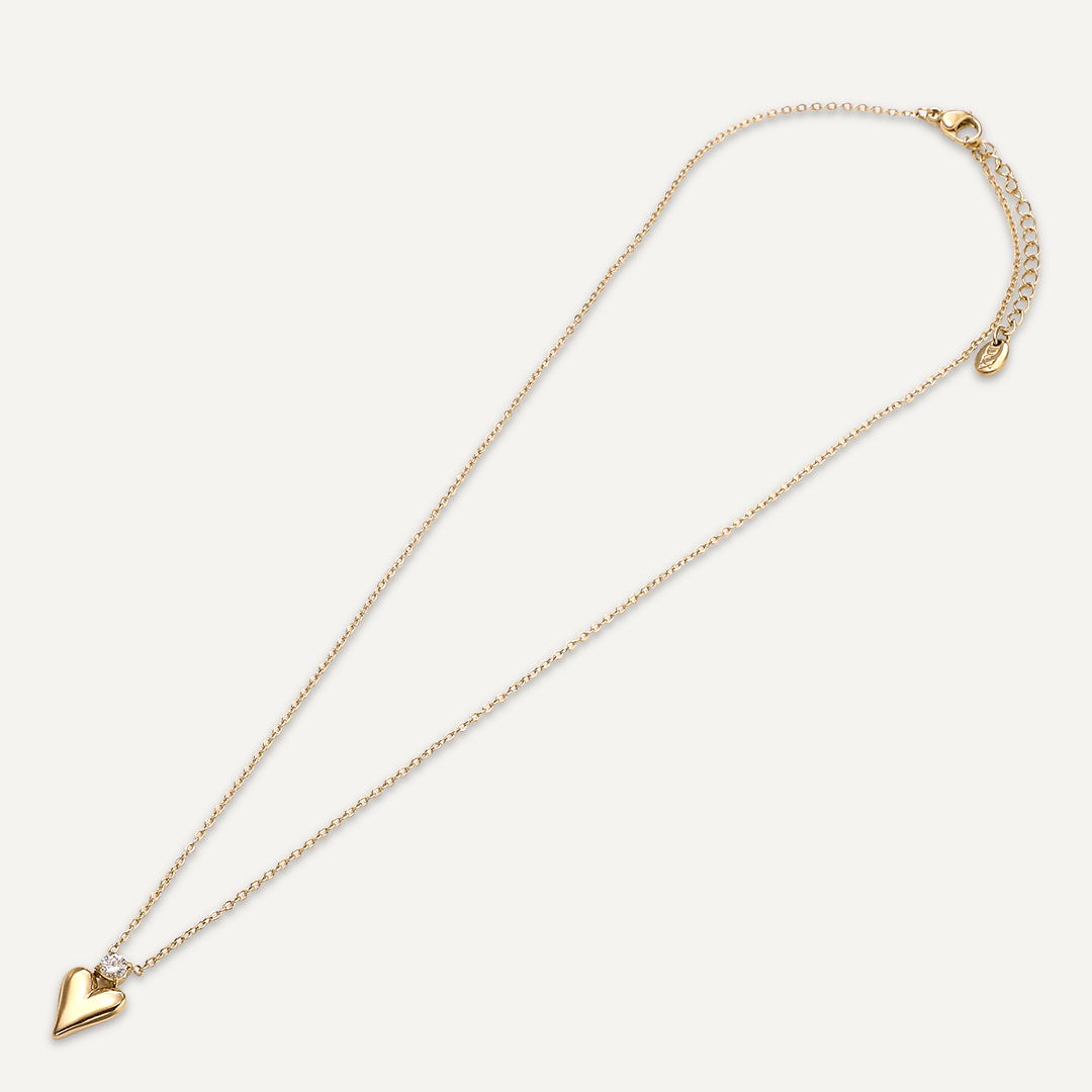 Vibes | Crystal Love Heart Necklace | 18K Gold-Plated