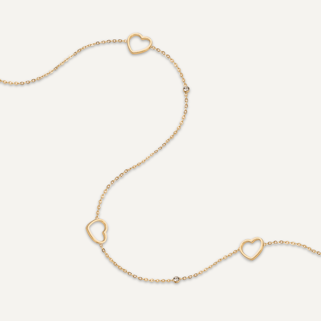 Vibes | Dainty Multi-Heart Necklace | 18K Gold-Plated