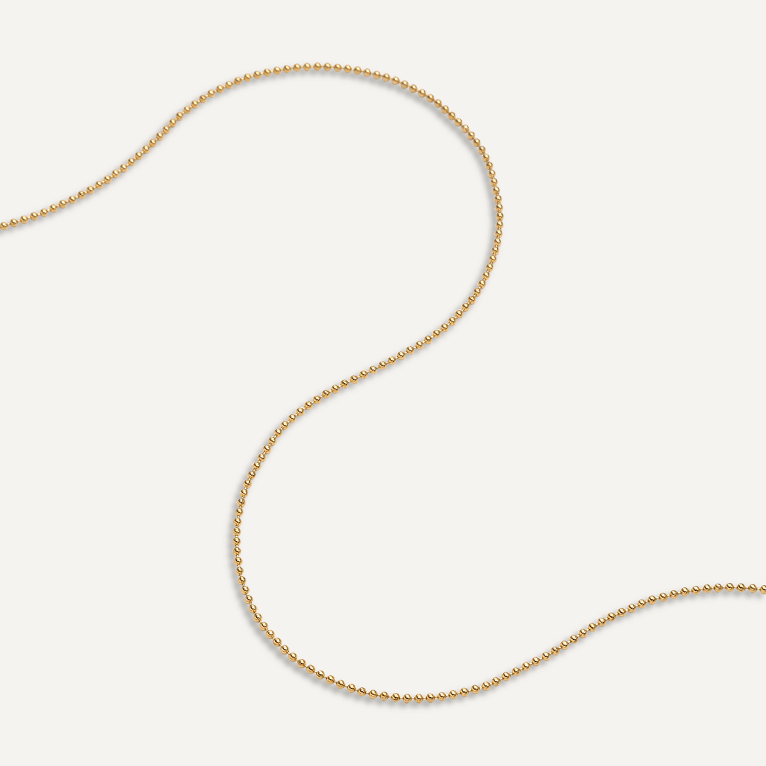 Vibes | Dainty Bead Chain Necklace | 18K Gold-Plated