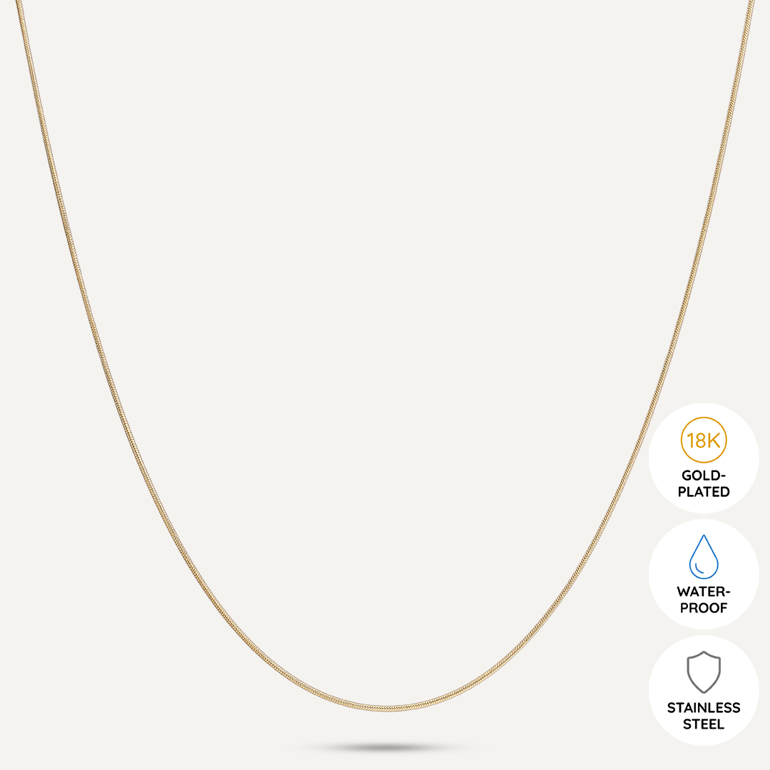 Vibes | Coastal Chic Snake Chain Necklace | 18K Gold-Plated