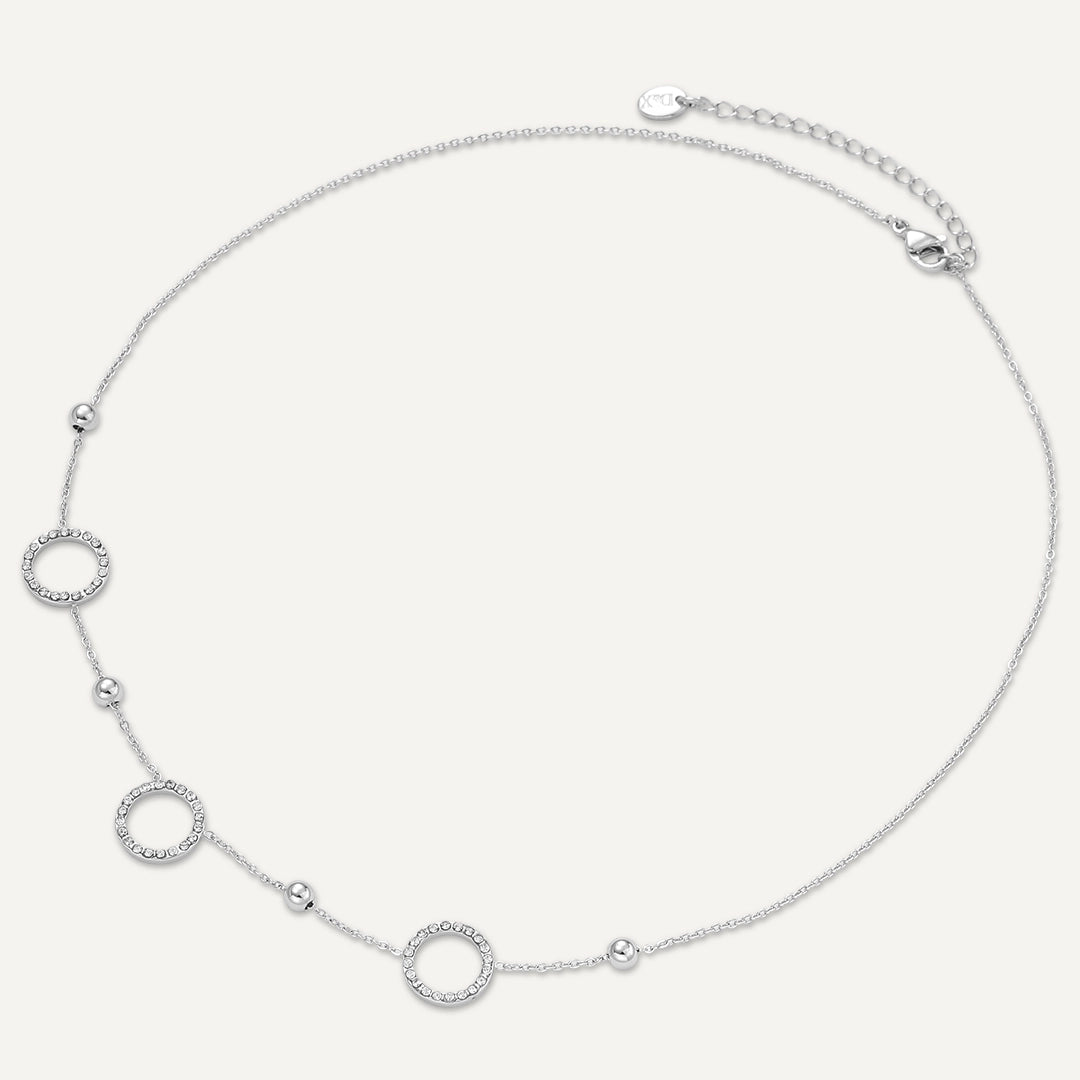 Vibes | Short Circle Harmony Necklace | White Gold-Plated