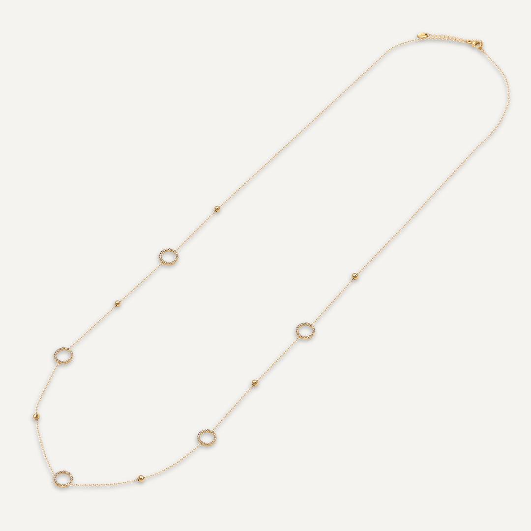 Vibes | Long Circle Harmony Necklace | 18K Gold-Plated