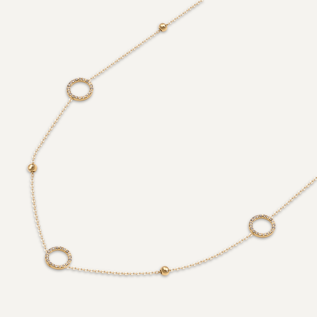 Vibes | Long Circle Harmony Necklace | 18K Gold-Plated