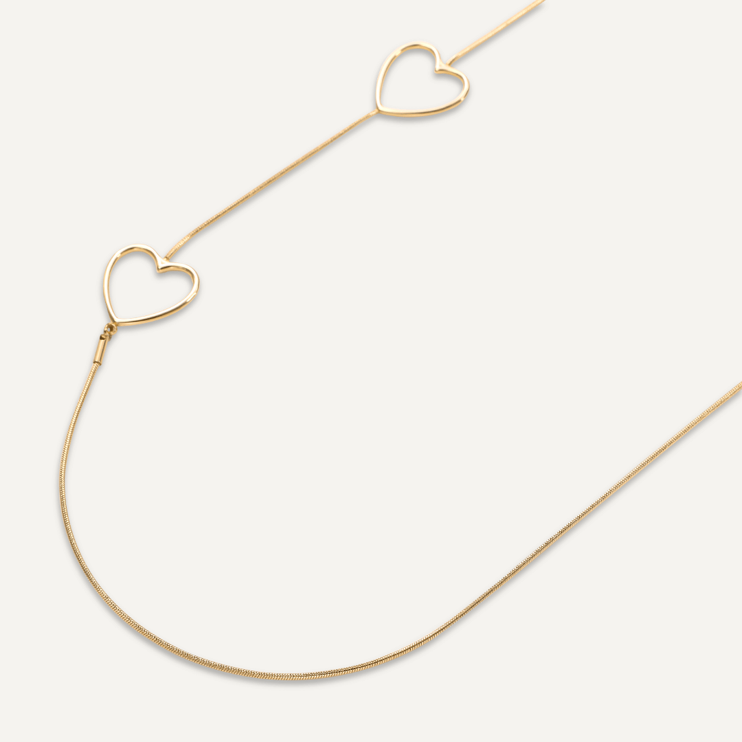 Vibes | Endless Love Heart Chain Necklace | 18K Gold-Plated