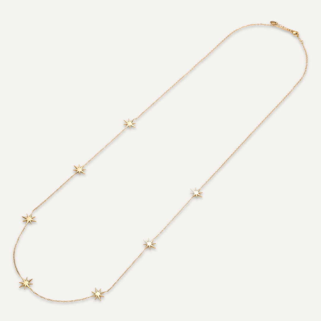 Vibes | Celestial Star Long Necklace | 18K Gold-Plated