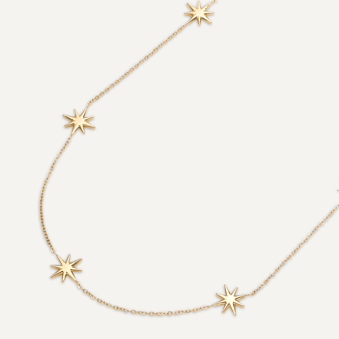 Vibes | Celestial Star Long Necklace | 18K Gold-Plated