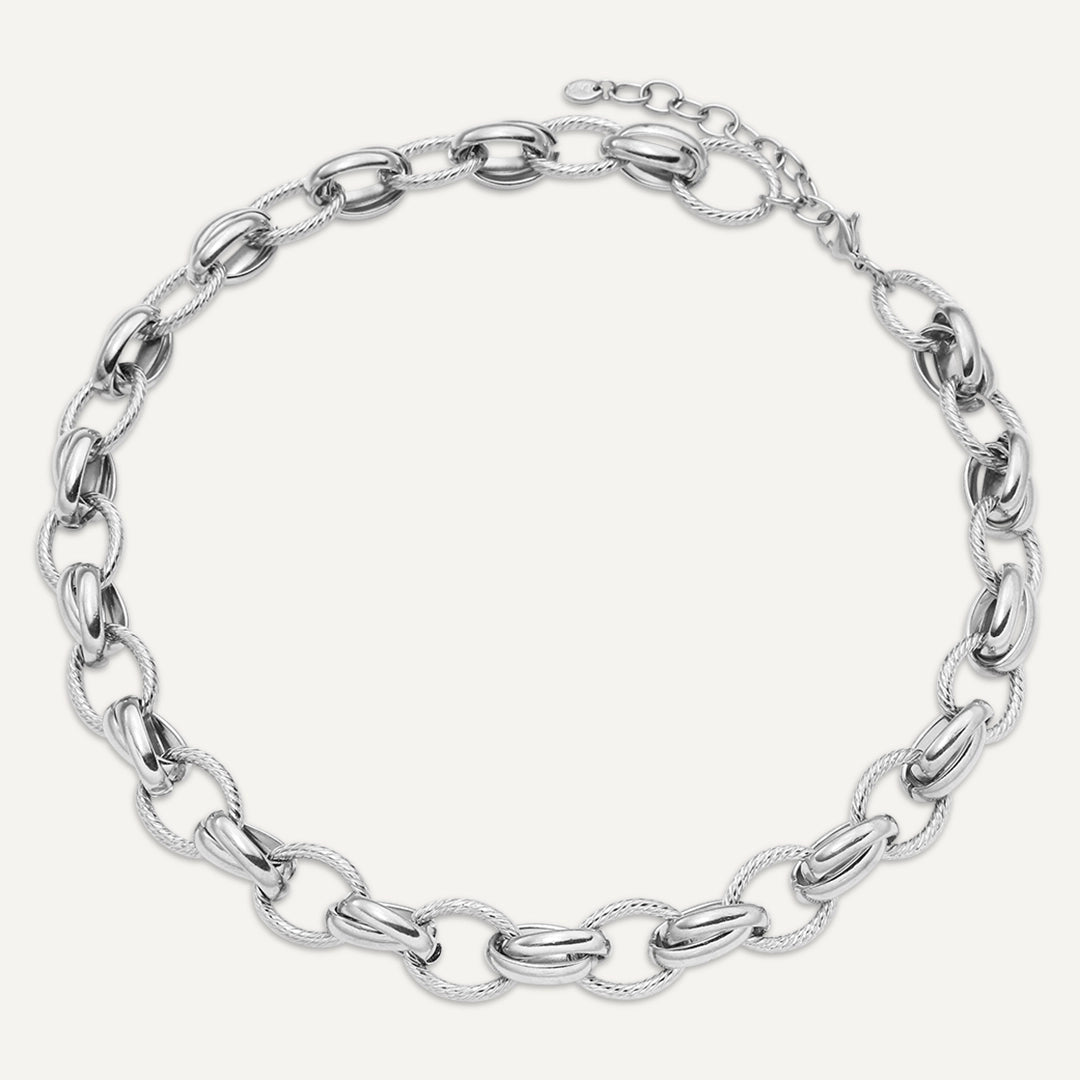 Vibes | Luxe Loop Necklace | White Gold-Plated