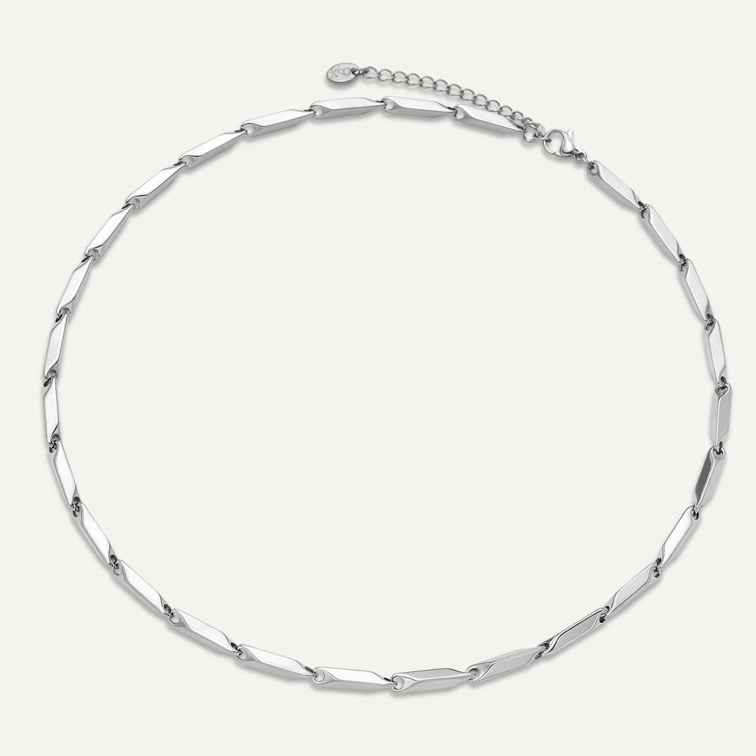 Vibes | Sleek Blade Necklace | White Gold-Plated
