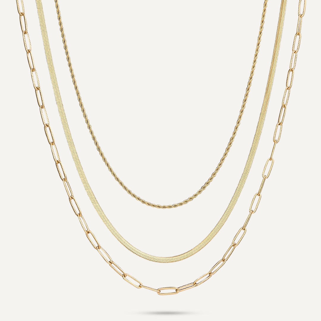 Vibes | Triple Threat Layers Necklace | 18K Gold-Plated