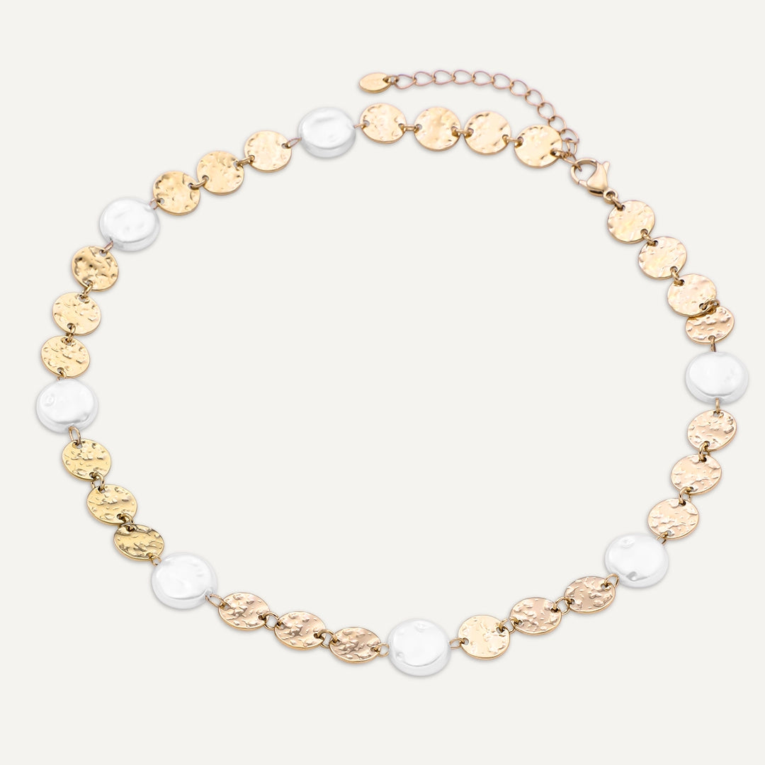 Vibes | Ripple & Pearl Glow Necklace | 18K Gold-Plated