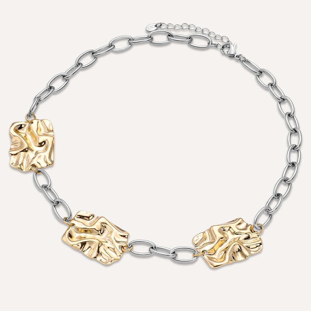 Vibes | Molten Edge Chain Necklace | 18K Gold & White Gold-Plated