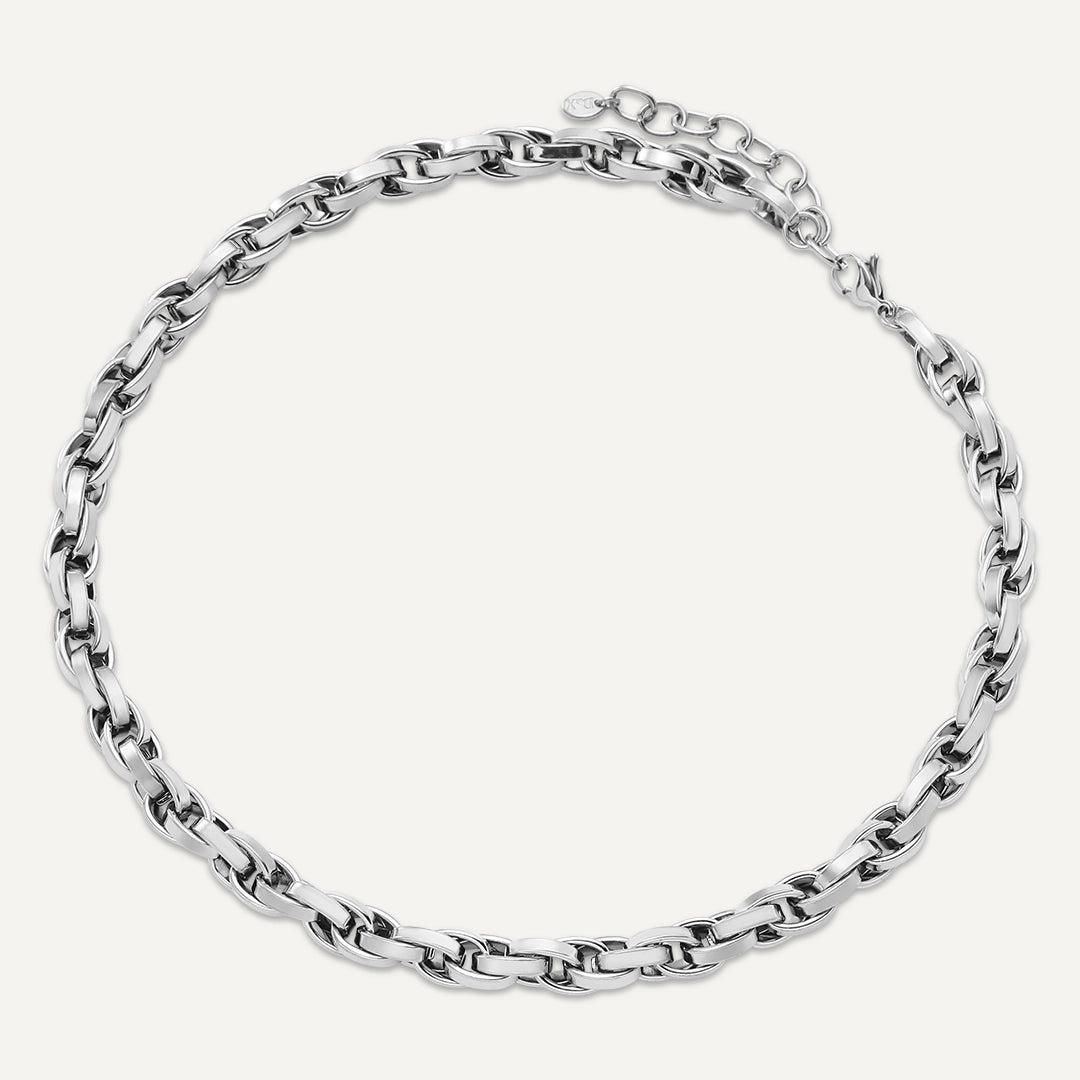 Vibes | Bold Mood Chain Necklace | White Gold-Plated