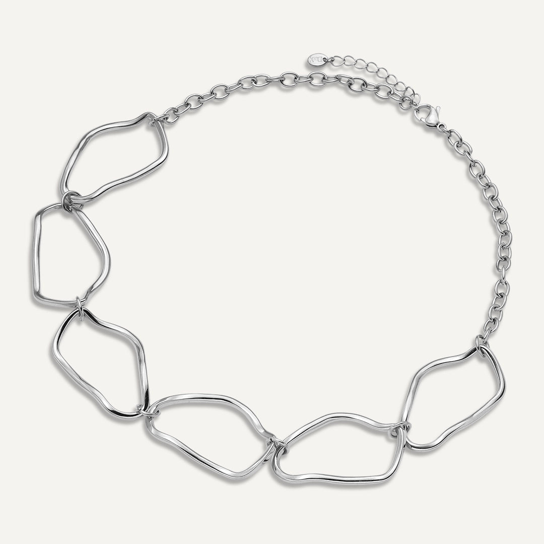 Vibes | Abstract Aura Chain Necklace | White Gold-Plated