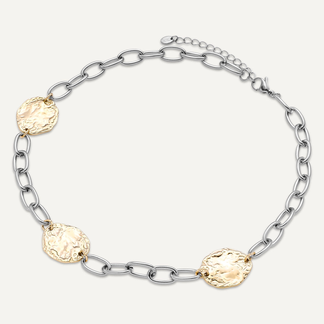 Vibes | Cosmic Ripple Links Necklace | 18K Gold & White Gold-Plated