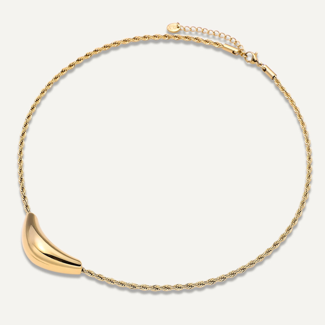 Vibes | Glow Curve Statement Necklace | 18K Gold-Plated