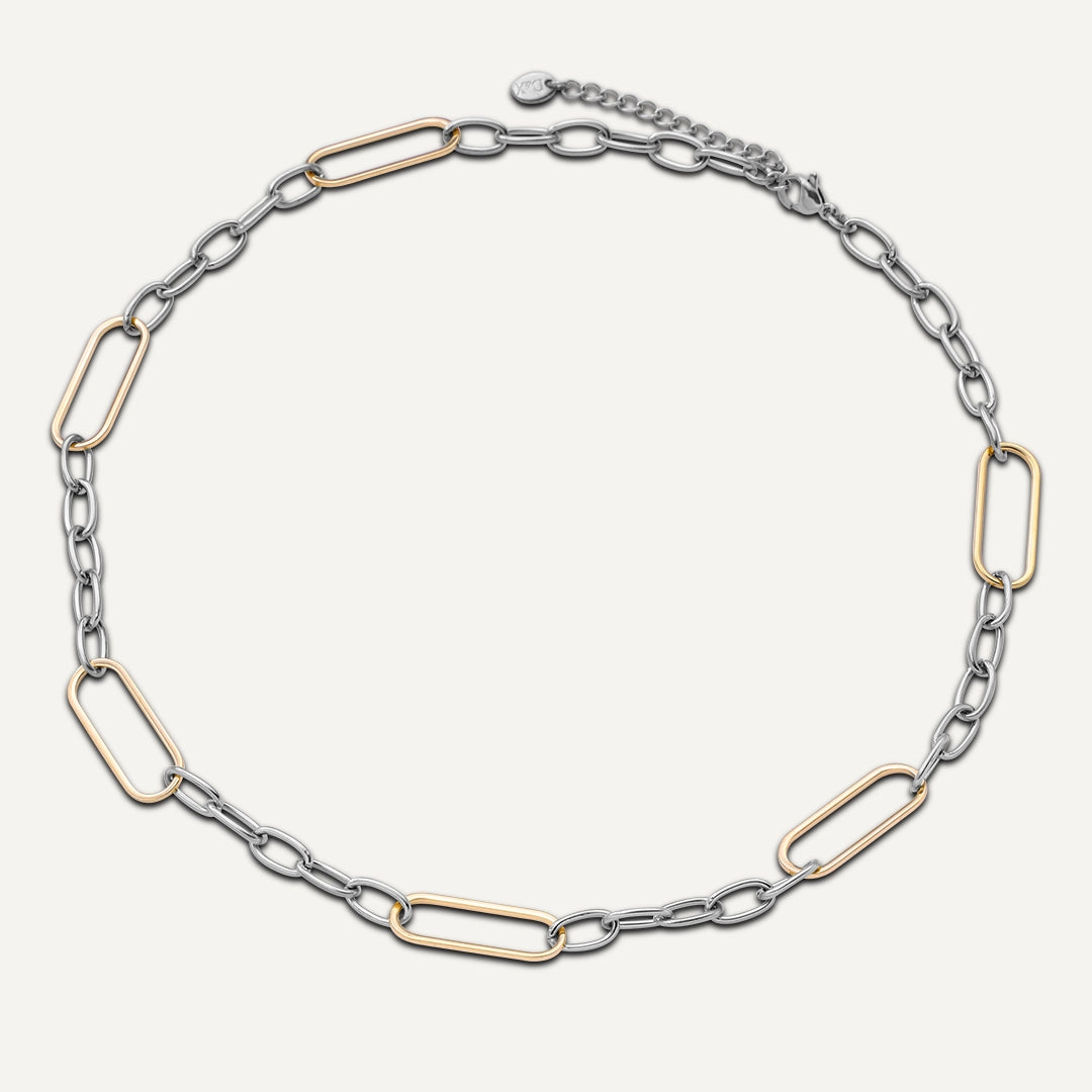 Vibes | Rebel Links Necklace | 18K Gold & White Gold-Plated