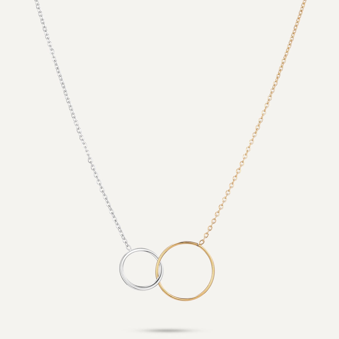 Vibes | Dual Orbit Necklace | 18K Gold & White Gold-Plated