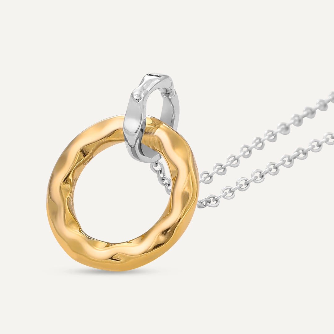 Vibes | Ripple Loop Necklace | 18K Gold & White Gold-Plated