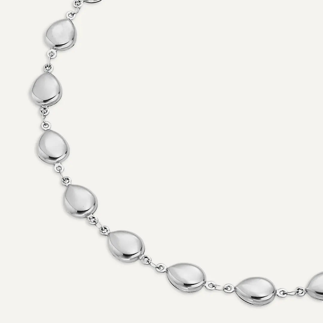 Vibes | Teardrop Station Necklace | White Gold-Plated
