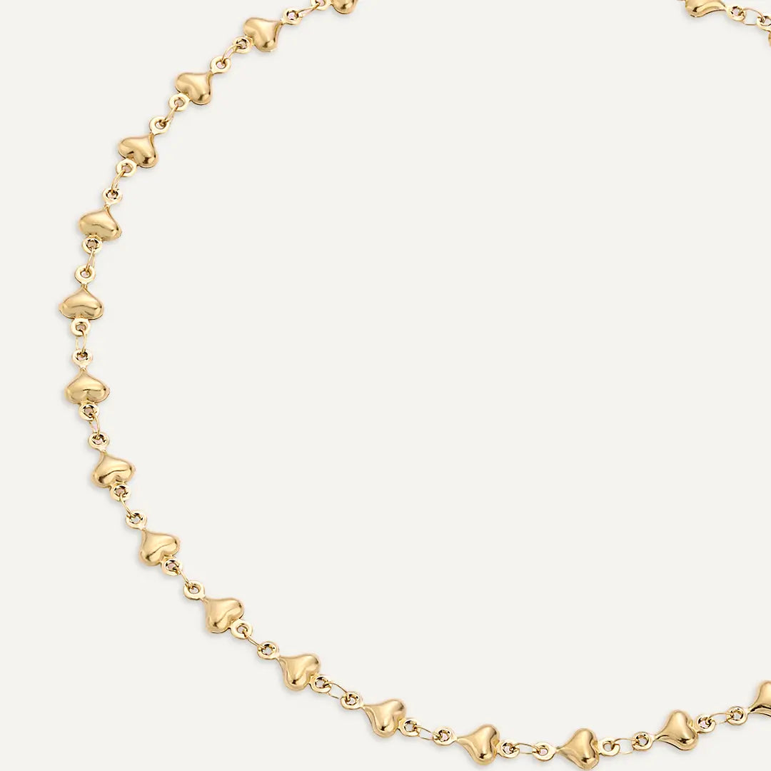 Vibes | Heart Link Necklace | 18K Gold-Plated