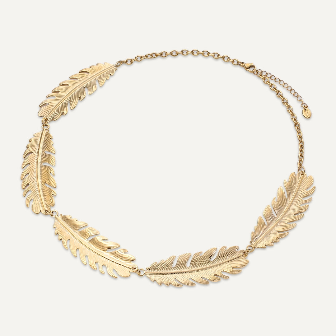 Vibes | Feather Link Necklace | 18K Gold-Plated