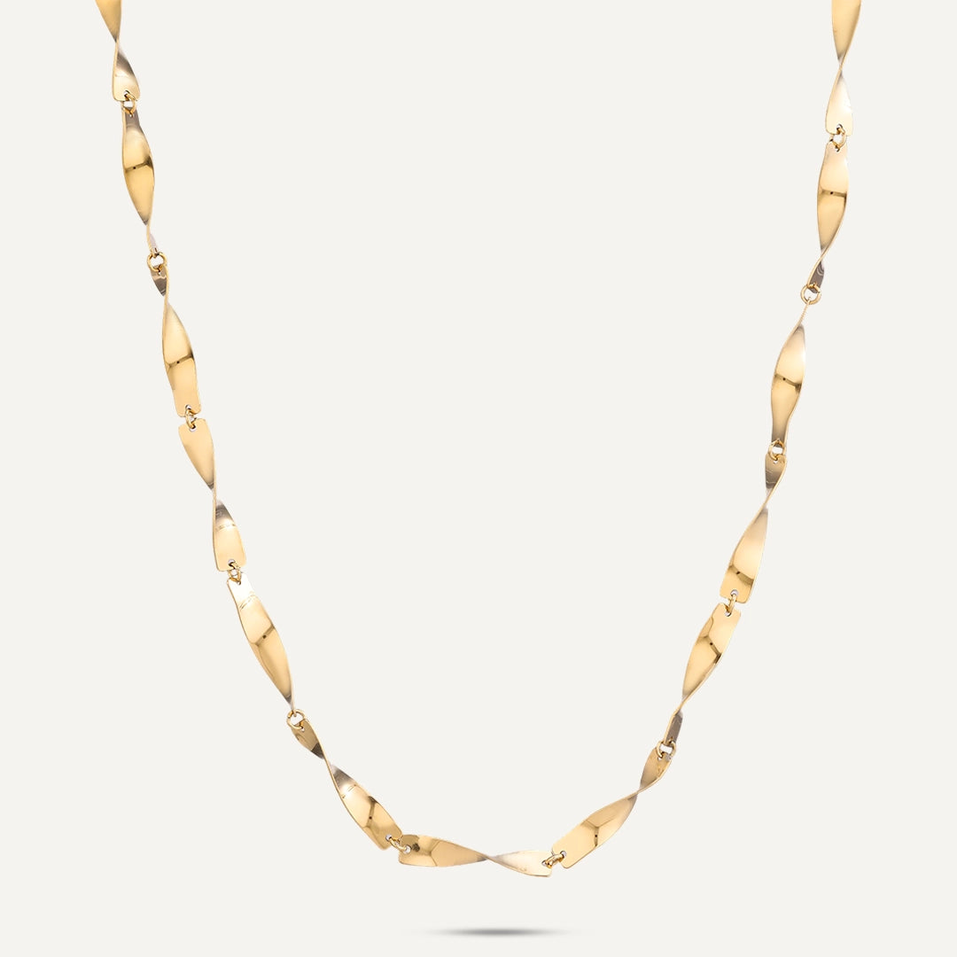 Vibes | Twisted Ribbon Link Necklace | 18K Gold-Plated