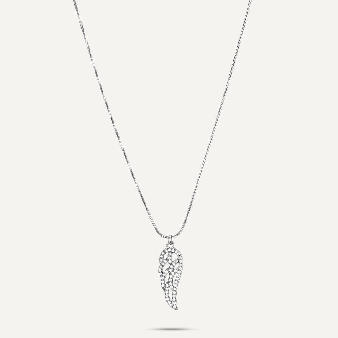Vibes | Wing Pendant Necklace | White Gold-Plated