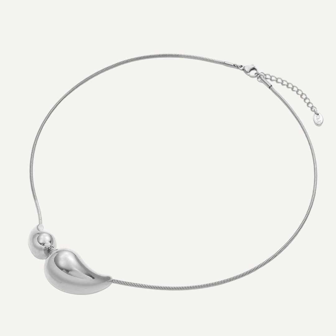 Vibes | Sculptural Pendant Necklace | White Gold-Plated