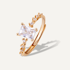 Cubic Zirconia & Crystal Kylie Gold Ring - D&X Retail