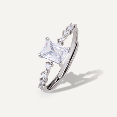 Cubic Zirconia & Crystal Kylie Silver Ring - D&X Retail