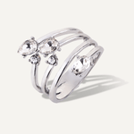 Multi-Band Crystal Ring In Silver - D&X Retail