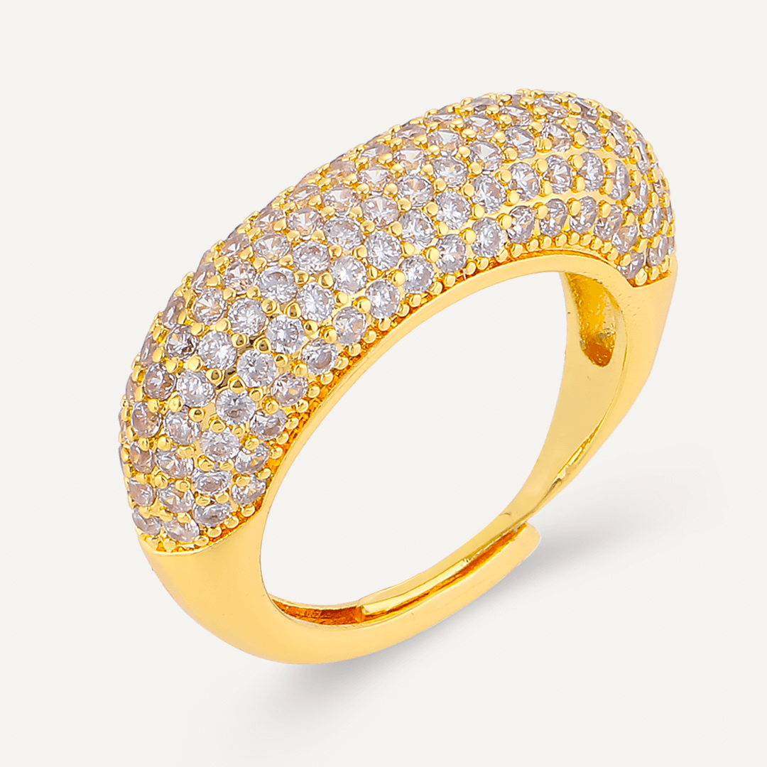 Elizabeth Statement Adjustable Ring In Gold-Tone