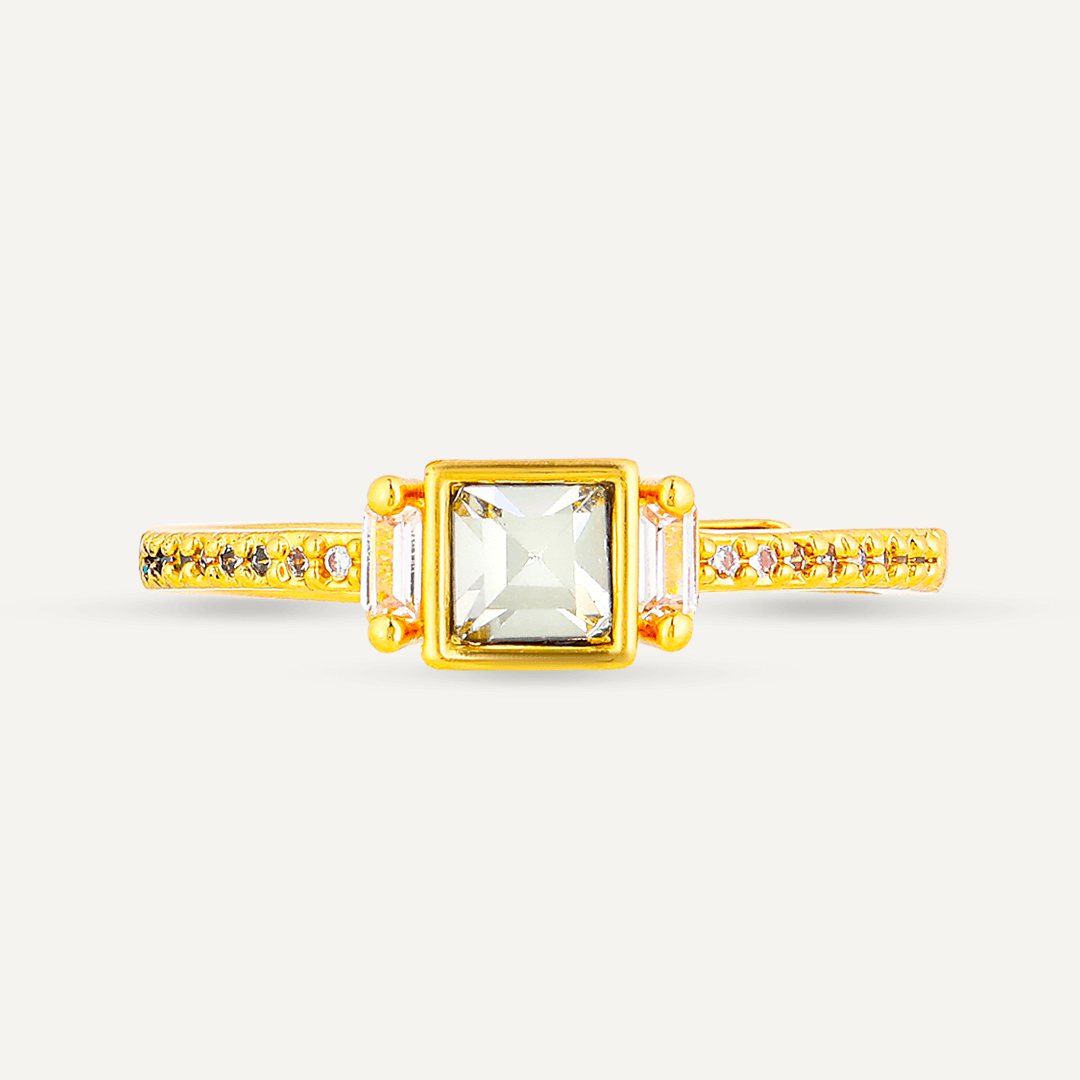 Kylie Crystal Adjustable Classic Ring In Gold-Tone