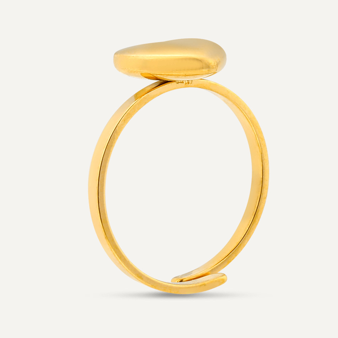 Keira Contemporary Adjustable Heart Ring In Gold-Tone